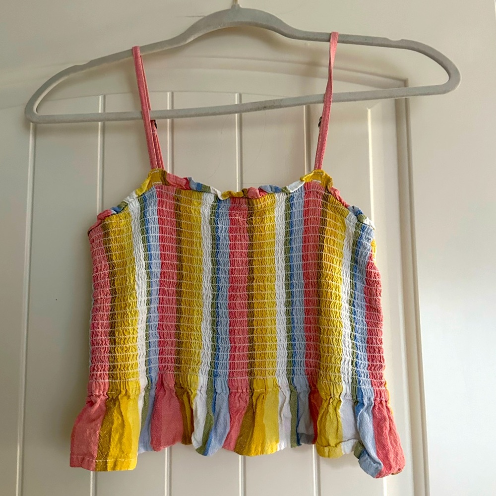 Multicolored Stripped Crop Top
